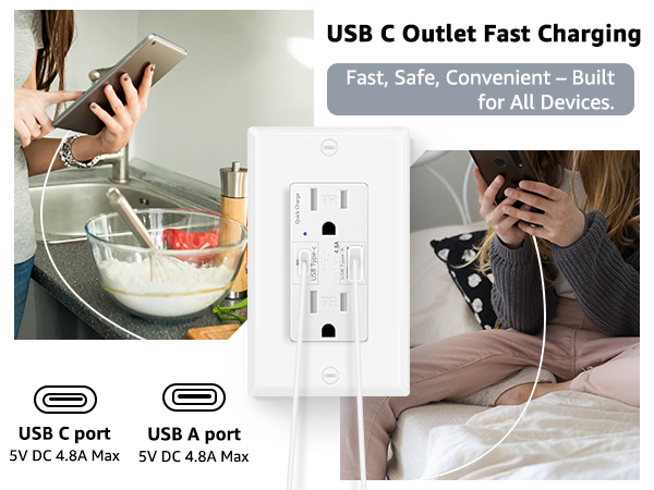 usb c outlet fast charging