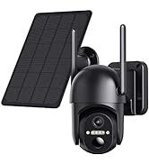Ebitcam WiFi Security Cameras Wireless Outdoor, Solar Powered Pan tilt with PIR Motion Alert, 360...