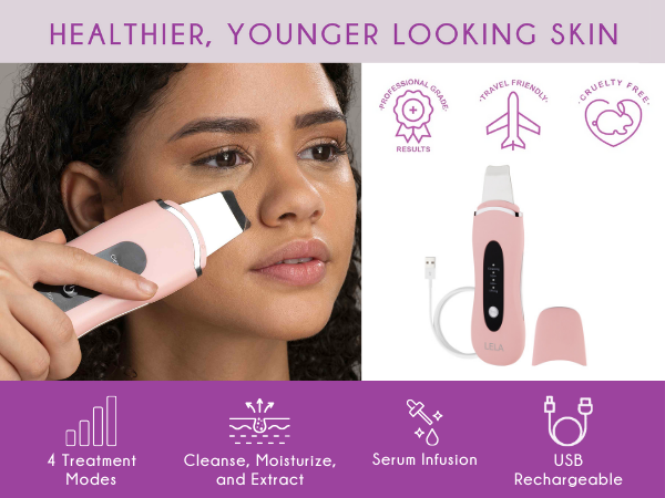 Healthier Younger Looking Skin, Cleanse, Moisturize, and Extract, 4 Treatment Modes