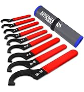 AutoWanderer Tool 9Pcs Coilover Spanner Wrench Set, Adjustable Shock Wrench Universal Carbon Stee...