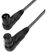 Lrbners 1.5FT 3Pin XLR Right Angle Female to XLR Right Angle Male Cable