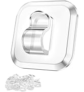 ispneay 50 Mini Light Hooks with Adhesive Strips: Indoor Clear Small String Light Clips Damage Fr...