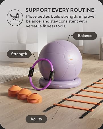 agility ladder exercise ball with base and pilates ring