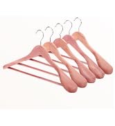 HOUSE DAY Wide Shoulder Cedar Hangers for Suits and Coats with Non Slip Pant Bar,360° Swivel Hook...
