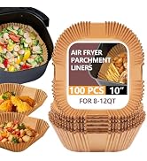 UBeesize 10 Inch Air Fryer Paper Liners,100 PCS Parchment Paper, Air Fryer Disposable Paper Liner...