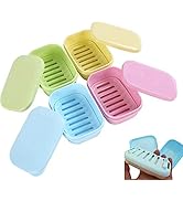 PUTING 4pcs Removable Soap Drainers Plastic Soap Holder Portable Container Soap Saver Box Soap Ca...