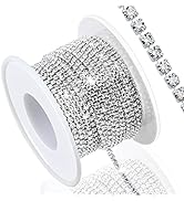 Dowarm 10 Yards 2MM Crystal Rhinestone Close Chain Trim for Sewing Crocs Shoes Clothes Cups, SS6 ...