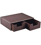 XNONE Pu Leather Stackable Drawer Organizer with 2 compartments,Handmade,Under Brewer Storage Dra...