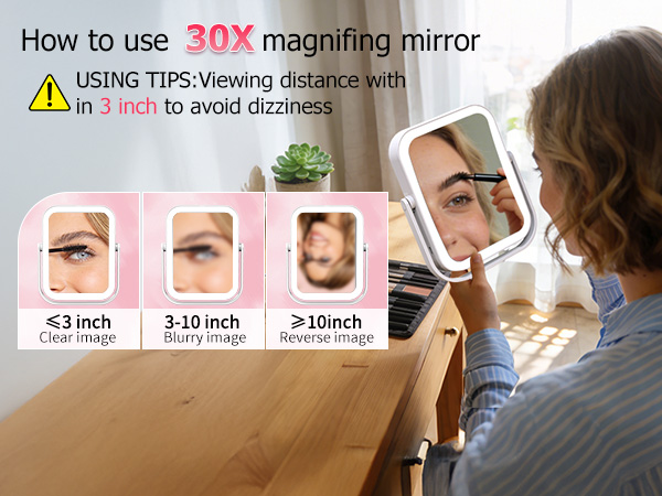 funtouch rechargeable travel makeup mirror