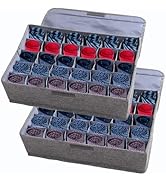 AARAINBOW 2 Packs Underwear Socks Ties Storage Organizer with Lids Foldable Closet Drawer Organiz...