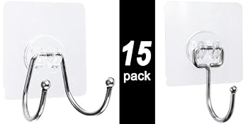 CenterZ Large Adhesive Hooks, Heavy Duty Self Adhesive Sticky Hanging Wall Hooks