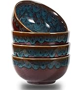 STE-CER Ceramic Deep Soup Bowls,6 Inch Cereal Bowls Set of 4 for Kitchen,Japanese Style Bowl Set ...