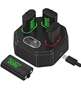 4 Pack Rechargeable Xbox Controller Batteries with Charging Station,Charger Dock with 4 x 3600mWh...