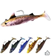 Sharkita Jig Head Soft Fishing Lure Plastic Pre-Rigged Paddle Tail Shark Shad Bait Saltwater Bass