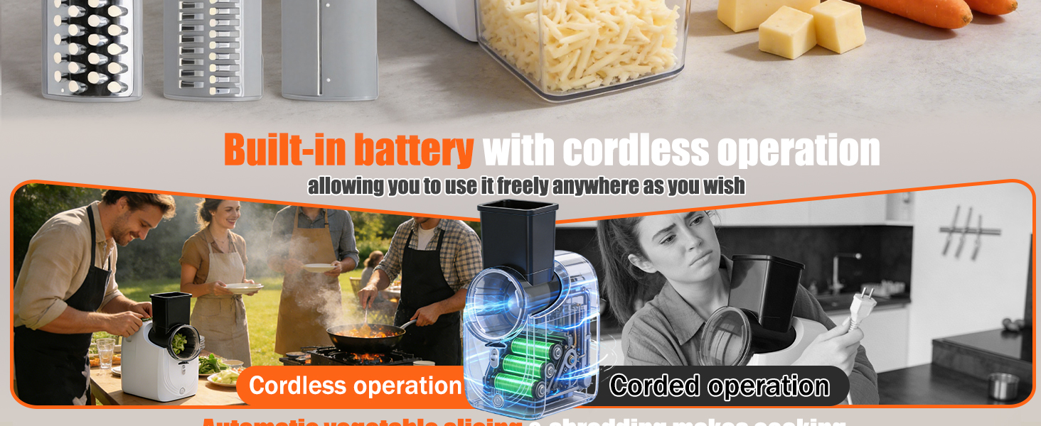 Cordless Electric Vegetable Slicer Chopper