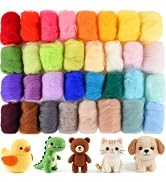 NEBURORA 32 Color Needle Felting Wool Set 3g Per Color Total 96g Wool Felt Making Supplies Suitab...