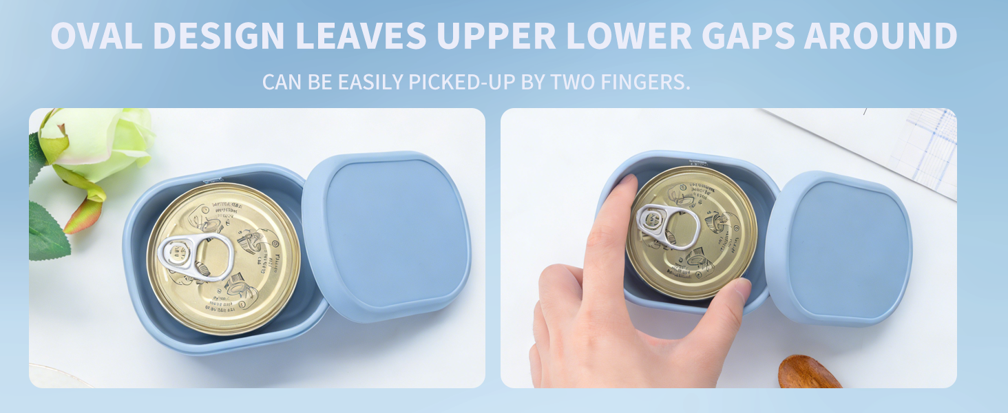 Text reads 'OVAL DESIGN LEAVES UPPER LOWER GAPS AROUND'. White oval-shaped pet bed or cushion shown in multiple views, demonstrating its design and comfort features.