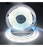 ShineBurky 16.4FT/5M COB LED Strip Lights, Cold White 6500K Cuttable LED Tape Lights, 1600 LEDs H...