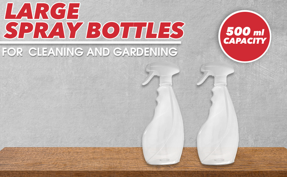 Spray bottles for cleaning and gardening