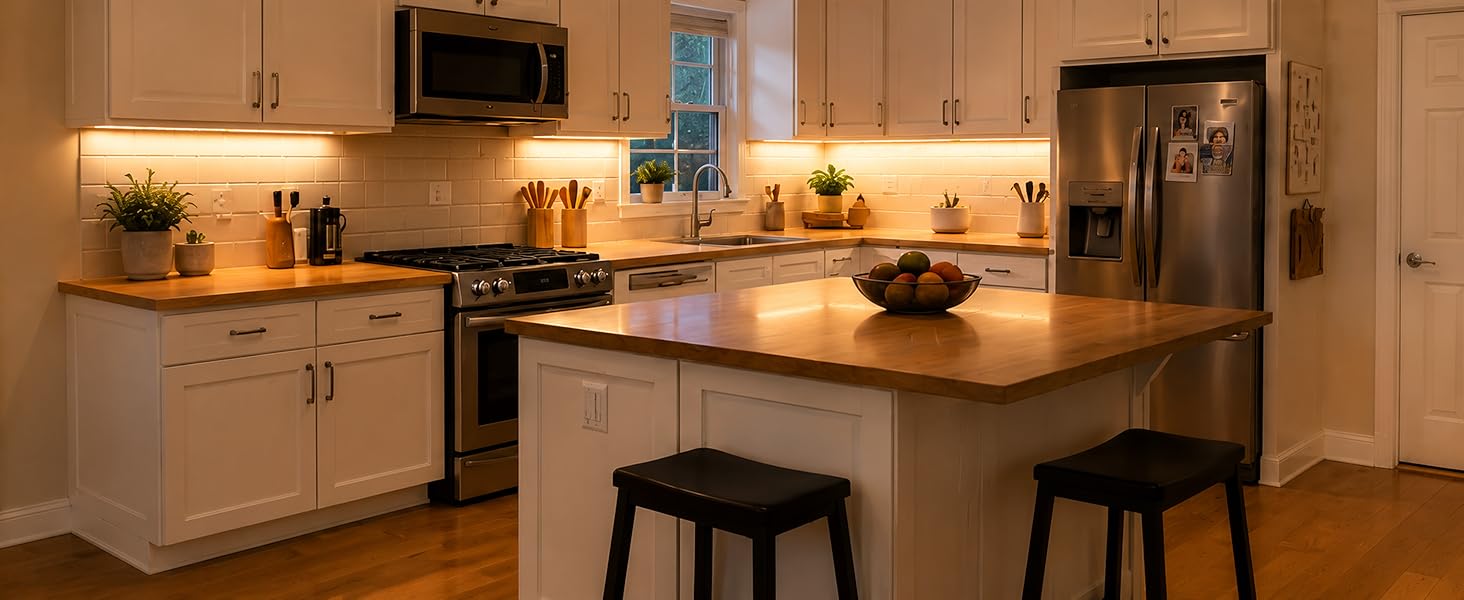 Warm White Motion Sensor LED Strip Lights with Rechargeable