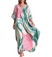 Beach Cover Ups for Women Dress Long Kaftan Roper Moo Moos Nightgown Muumuu Plus Size Mrs Caftan ...