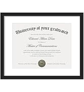 upsimples 11x14 Diploma Frame with Clear Plexiglass, Displays 8.5 x 11 Certificate Frame with Mat...