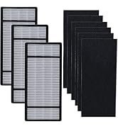 Poweka 3 Pack True HEPA Replacement Filter H +6 Carbon Pre Filter B Compatible with Honeywell Air...
