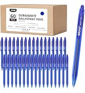 Sikao Blue Pens Bulk | 60 Pack Durawrite Retractable Ballpoint Smooth Writing | Ball Point Click ...