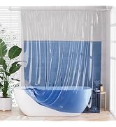 AmazerBath 100% EVA Shower Curtain Liner, 72 x 72 Inches Heavy Duty Shower Curtain and Liner 2-in...