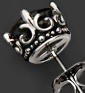 Retro Dark Shadow Stud Earrings, Hypoallergenic Stainless Steel Cubic Zirconia Earrings