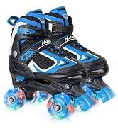 Nattork Kids Roller Skates for Boys Girls Kids, 4 Sizes Adjustable Quad Skates with All Light up ...