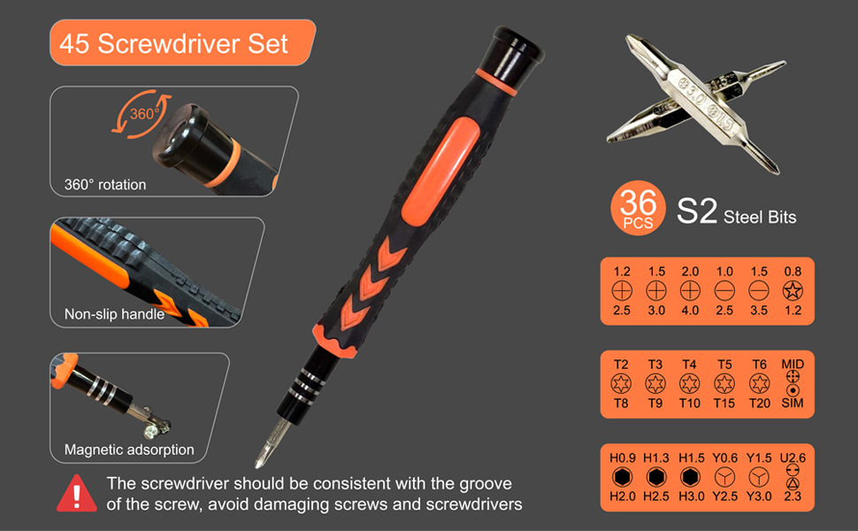 45PCS Precision Screwdriver Set With Case