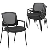 CLATINA Office Reception Guest Chair Mesh Back Stacking with Ergonomic Lumbar Support and Thicken...