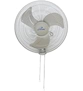iLiving Glow Oscillating Wall Mount Fan with Adjustable Tilt, 18-inch, 3 Speed, Metal Grille and ...