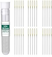 Fteven 30PCS Cross Stitch Needles, Size 28 Stainless Steel Embroidery Needles, Large Eye Hand Sew...