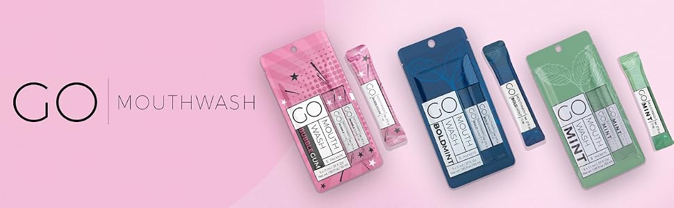 GO Mouthwash 5 packs that's perfect for traveling and bad breath. TSA approved!