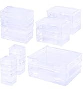 Funtopia Craft Storage - 27 Pack Mixed Large Sizes Big Plastic Boxes, Photo Storage Box, Rectangu...