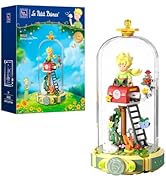 PANTASY Le Petit Prince Rose Mailbox Building Block Set, Creative DIY Flower Display with Rotatin...