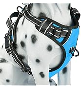 PoyPet No Pull Dog Harness, Reflective Comfortable Vest Harness with Front & Back 2 Leash Attachm...