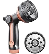 Garden Hose Nozzle, Metal Water Spray Nozzle with 8 Spray Patterns & Thumb Control, Heavy Duty Fu...