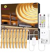 EMITEVER LED Strip Light Warm White 3000K 16.4ft,24V DC COB Dimmable Tape Lights with RF Controll...
