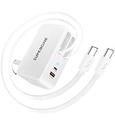 SUPERONE 4 in 1 Retractable Wall Charger with Dual USB C Cables | Compact, Retractable Charger, 7...