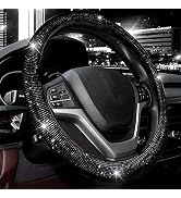 Valleycomfy Steering Wheel Cover for Women Men Bling Bling Crystal Diamond Sparkling Car SUV Whee...