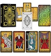 Smoostart Holographic 78 Tarot Cards with Guidebook, Classic Tarot Cards Deck for Beginners and P...