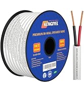 KENGIYEL 14/2 Speaker Wire (50 Feet) 14AWG Gauge in Wall Audio Speaker Wire, Fire Safety CL2 CL3 ...