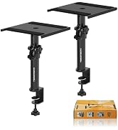 Vondynote Set of 2 Desktop Clamp Speaker Stands Short Studio Monitor Stands Height Adjustable