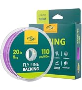 SF Fly Fishing Dacron Braided Backing Line for Trout Fly Line 20LB 30LB 54yds 108yds(Orange, Gree...