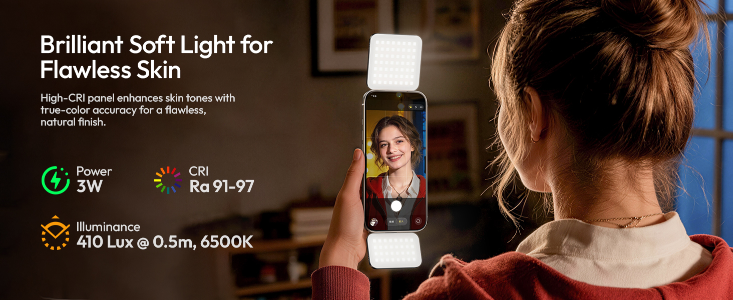 GL01 Magnetic Selfie Light LED Dual Fill for MagSafe iPhone
