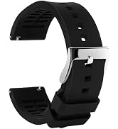 TStrap Silicone Watch Band for Men - Black Quick Release Watch Band for Women Soft - Waterproof S...