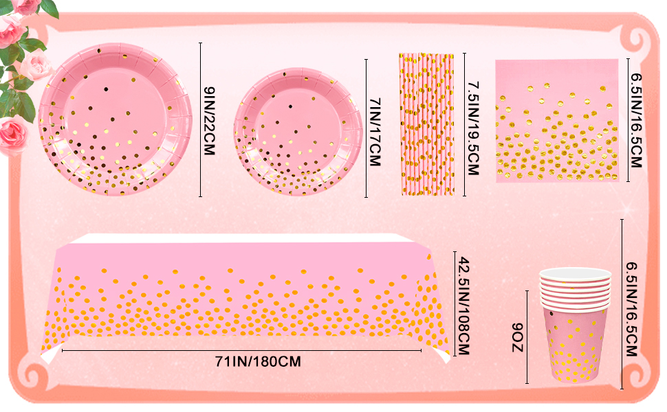 pink and gold birthday party decorations